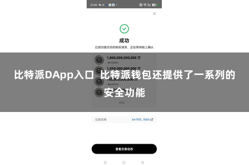 比特派DApp入口 比特派钱包还提供了一系列的安全功能