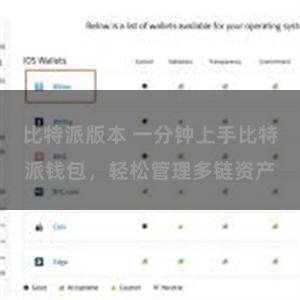 比特派版本 一分钟上手比特派钱包，轻松管理多链资产