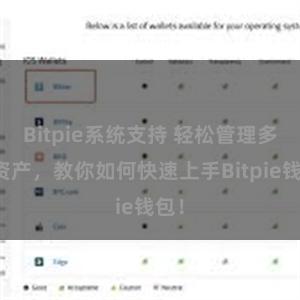 Bitpie系统支持 轻松管理多链资产，教你如何快速上手Bitpie钱包！