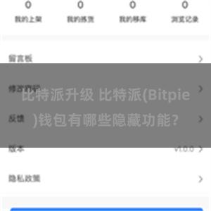 比特派升级 比特派(Bitpie)钱包有哪些隐藏功能？