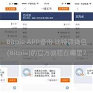 Bitpie APP备份 比特派钱包(Bitpie)的官方教程在哪里？