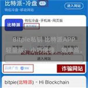 Bitpie私钥 比特派APP轻量版：小巧便捷、效率高。