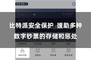 比特派安全保护  援助多种数字钞票的存储和惩处